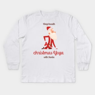 Christmas Yoga Kids Long Sleeve T-Shirt